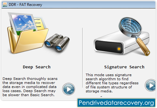 FAT data recovery software screenshot