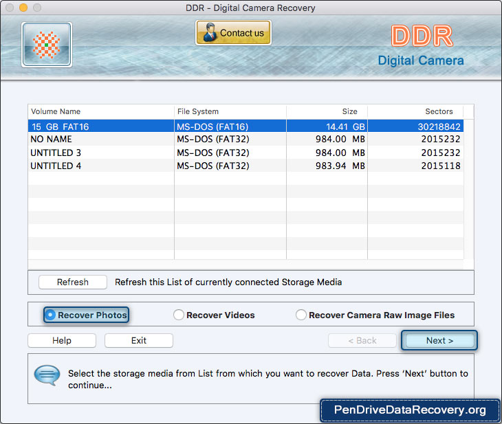 Mac Digital Camera Recovery Software Screenshot
