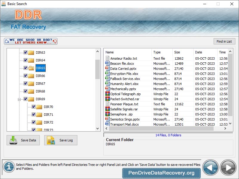 Screenshot of Fat Data Restore