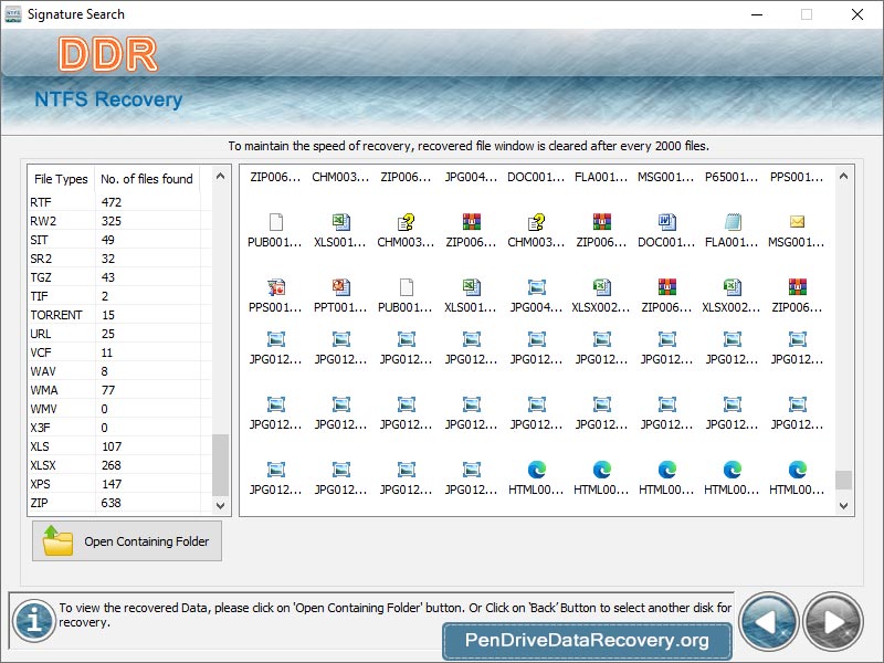 NTFS Files Restore Software Screenshot