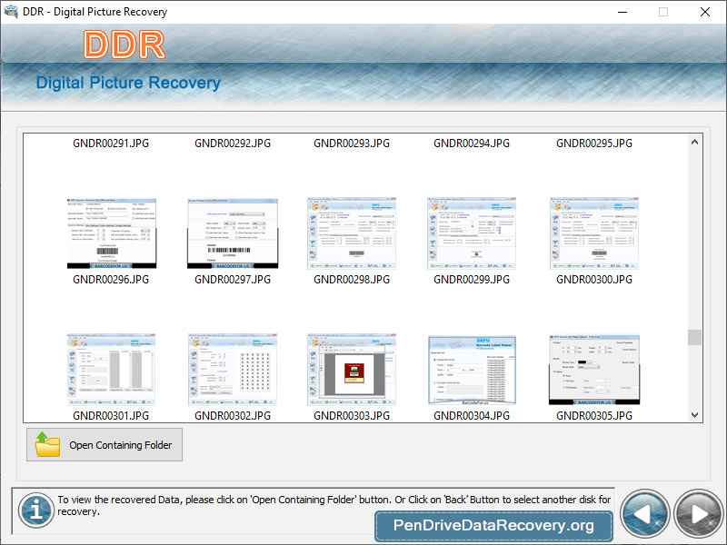 Screenshot of Digital Pictures Recovery Software