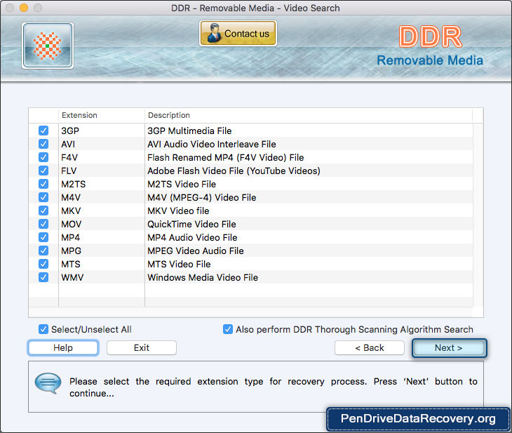 Mac Removable Media Data Recovery Software Screenshot