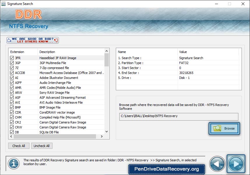 NTFS Data Recovery Software Screenshot