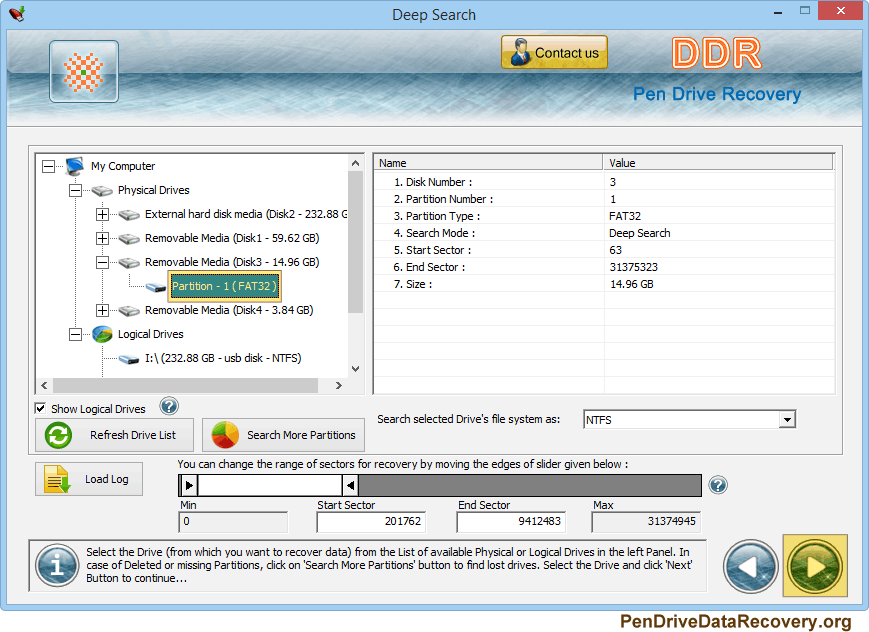 Pen Drive Data Recovery Software Screenshot